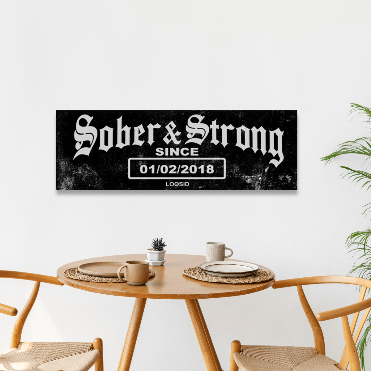 Sober & Strong Printed Composite White Sobriety Art flat lay styled image (view 3)