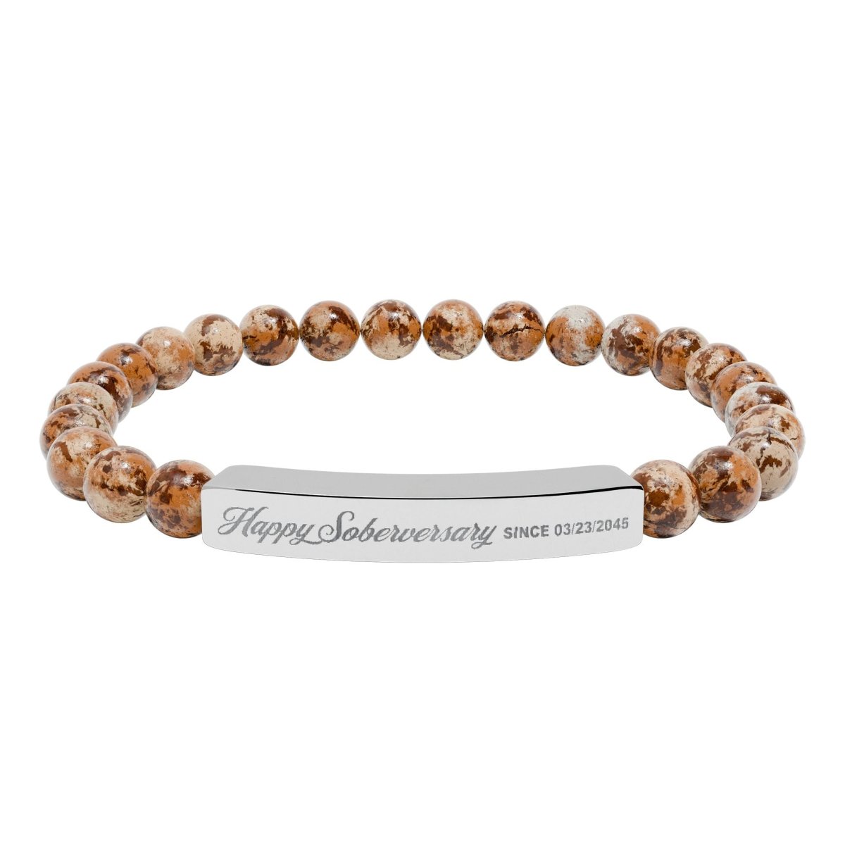 Happy Soberversary Stone Bar Sober Jewelry back view (view 7)