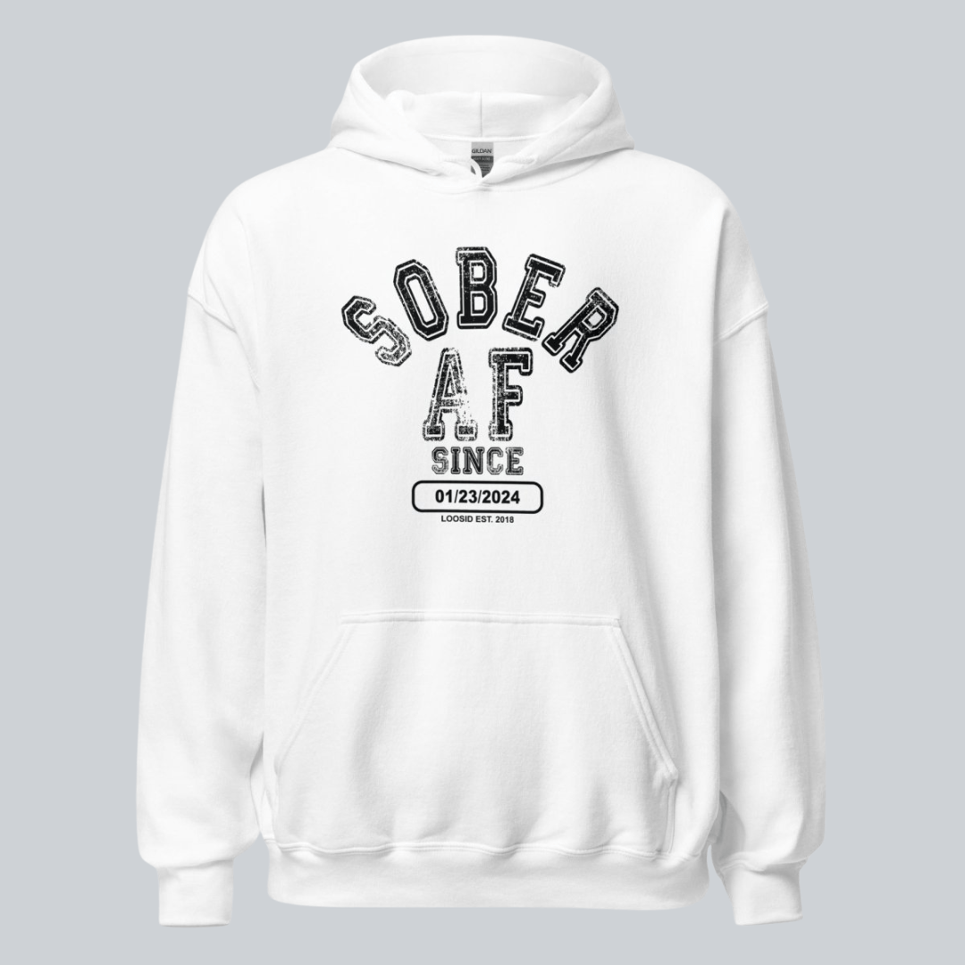 Sober AF Since Recovery Hoodie featuring the design (view 31)