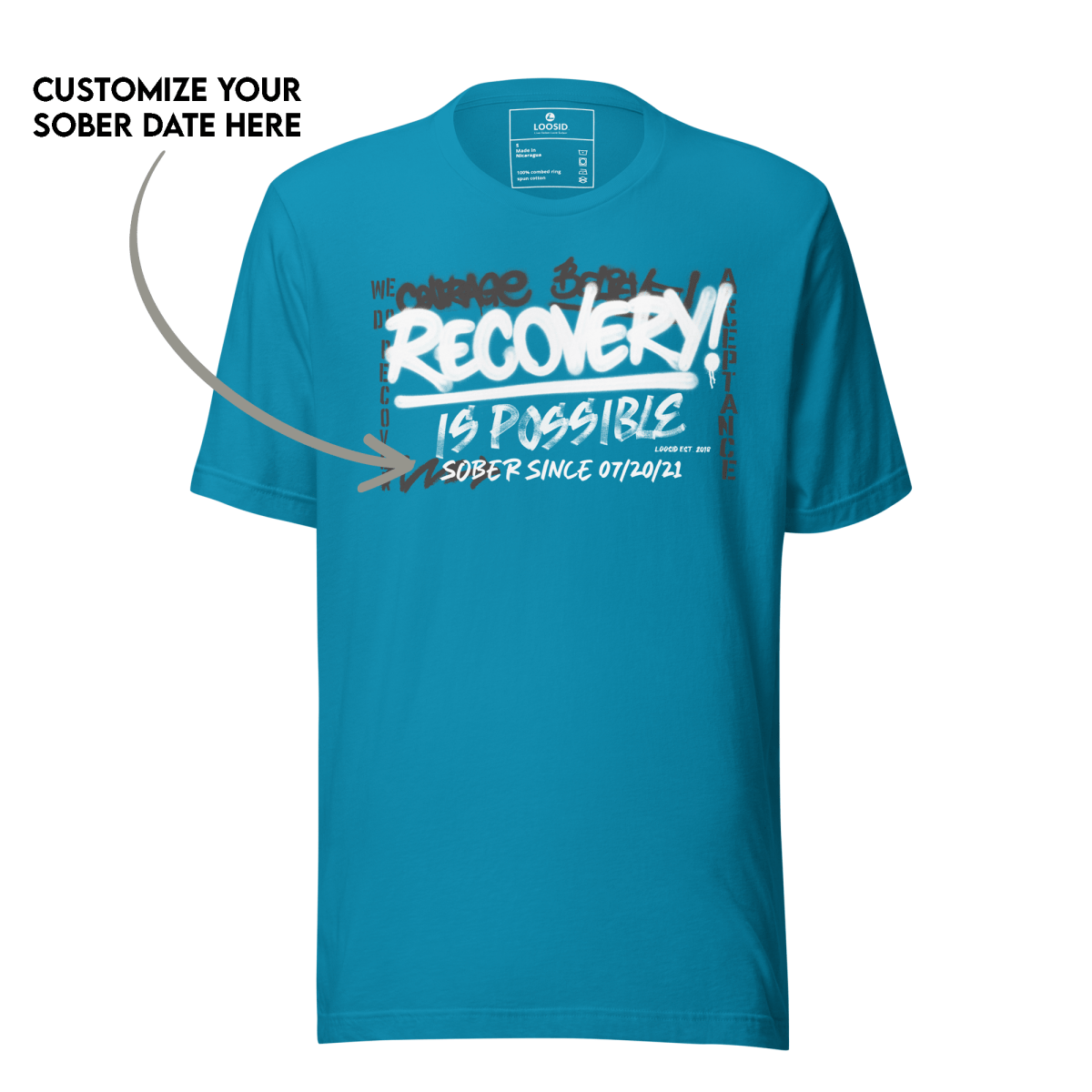 Recovery Is Possible Sober T Shirt back view (view 7)