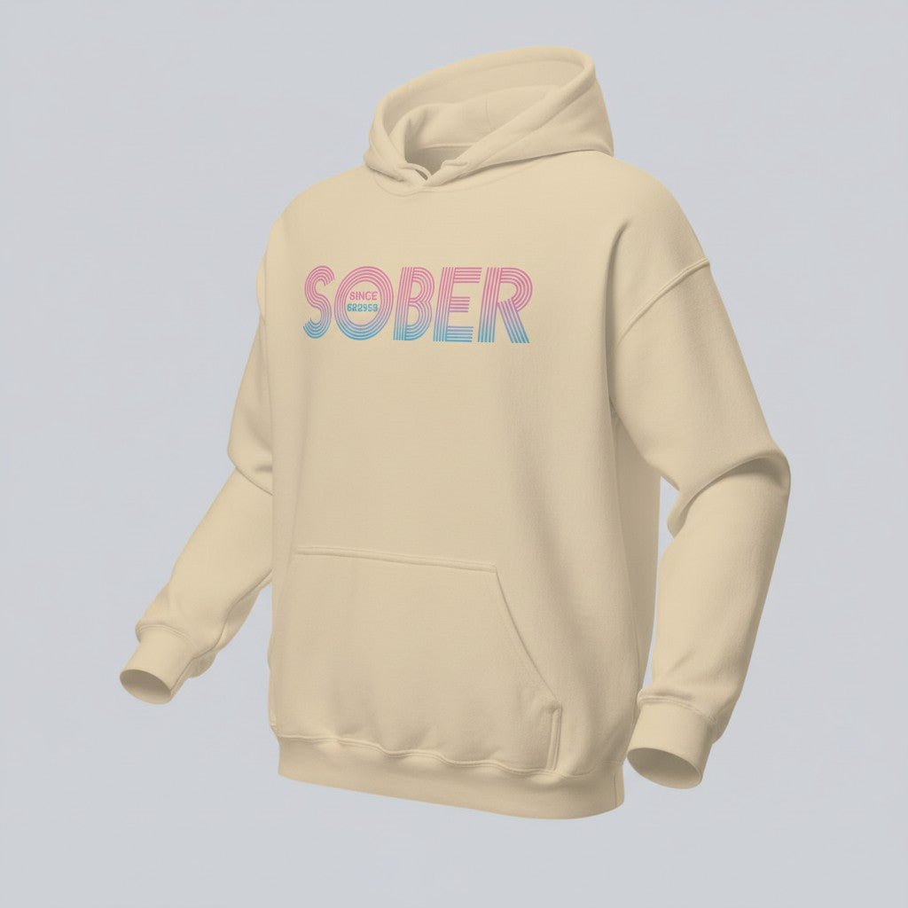 Retro Sobriety Date Recovery Hoodie product photo (view 40)