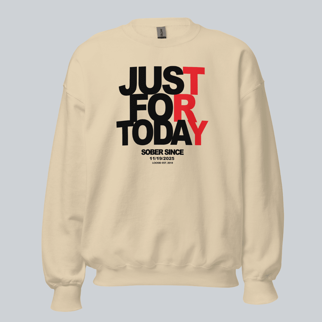 Just Try For Today Sobriety Recovery Hoodie side view (view 16)