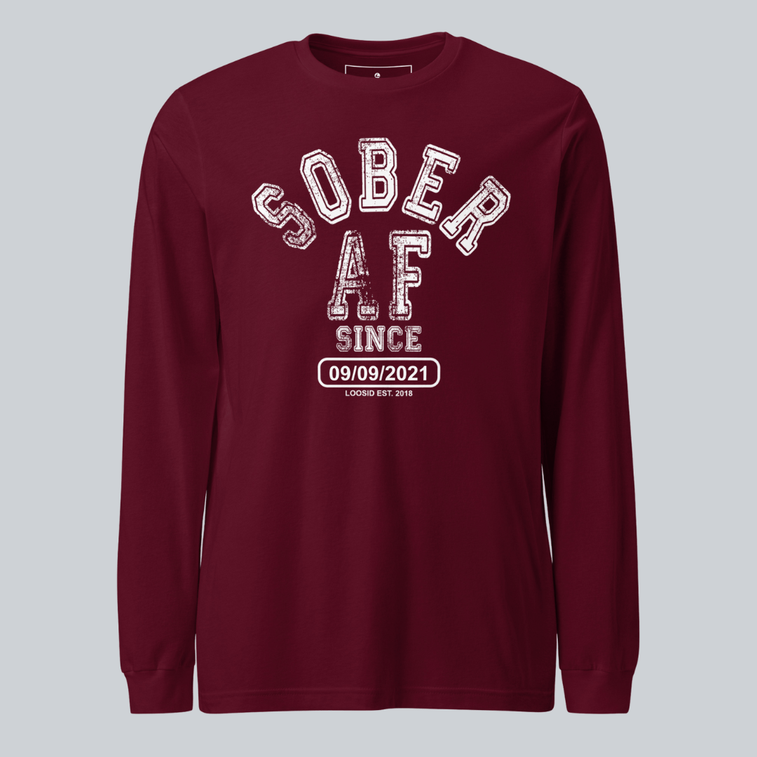 Sober AF Since Long Sleeve Sober T Shirt product photo (view 10)