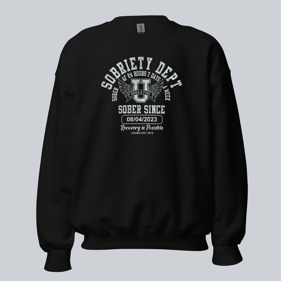 Sobriety Dept Recovery Hoodie graphic detail (view 4)