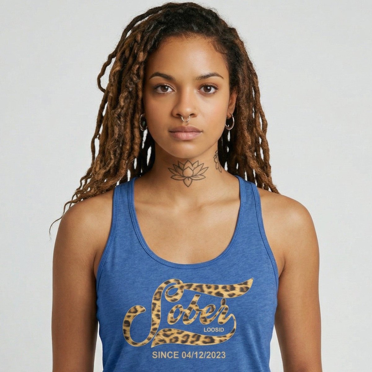 Leopard Sober Since Sober Tank Top packaging detail (view 18)