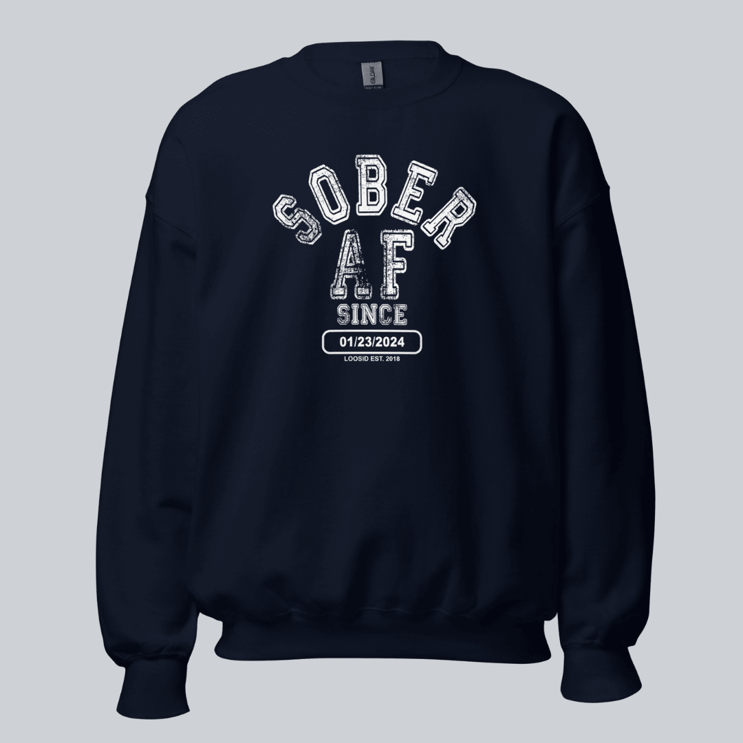 Sober AF Since Recovery Hoodie back view (view 7)