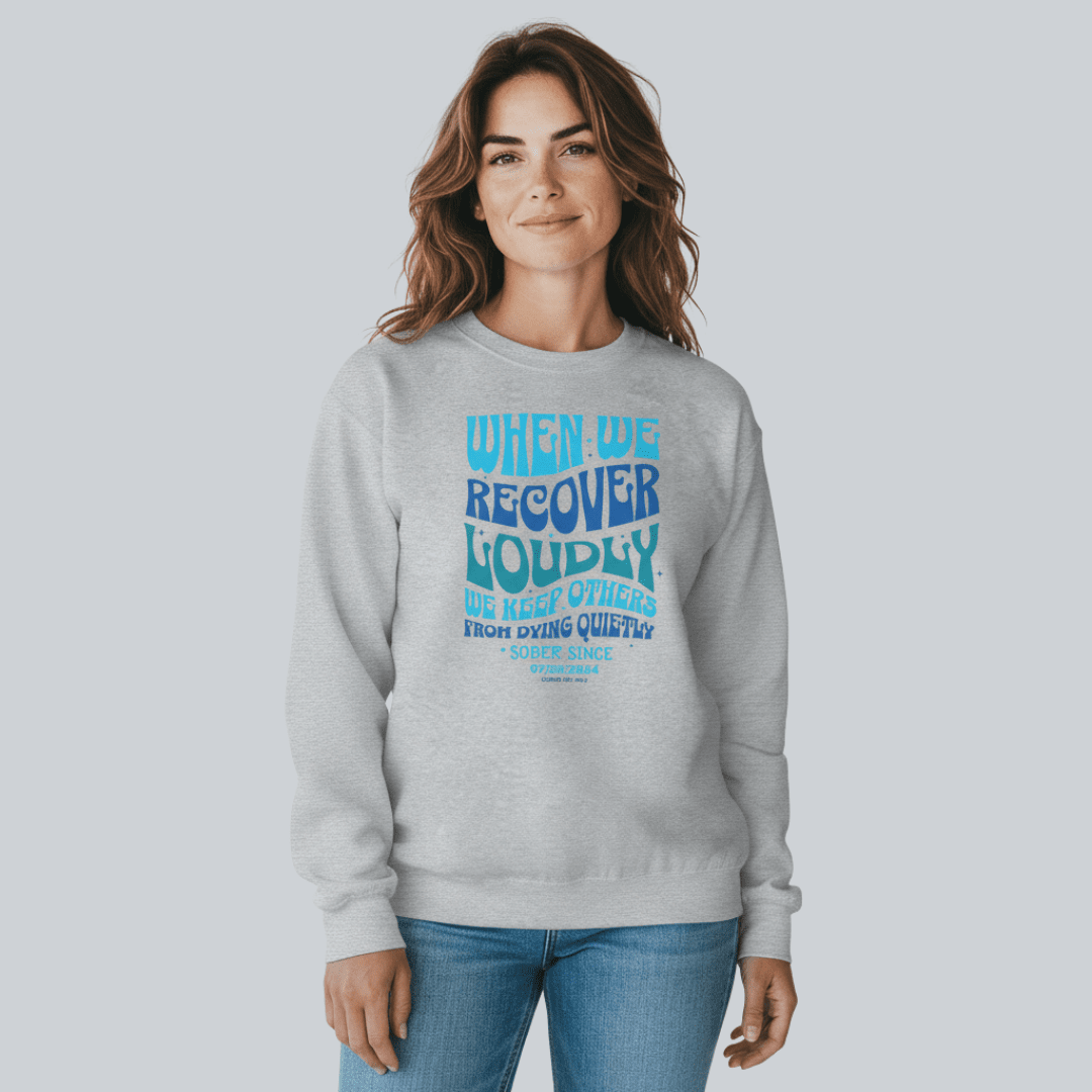 When We Recover Loudly Recovery Hoodie flat lay styled image (view 23)