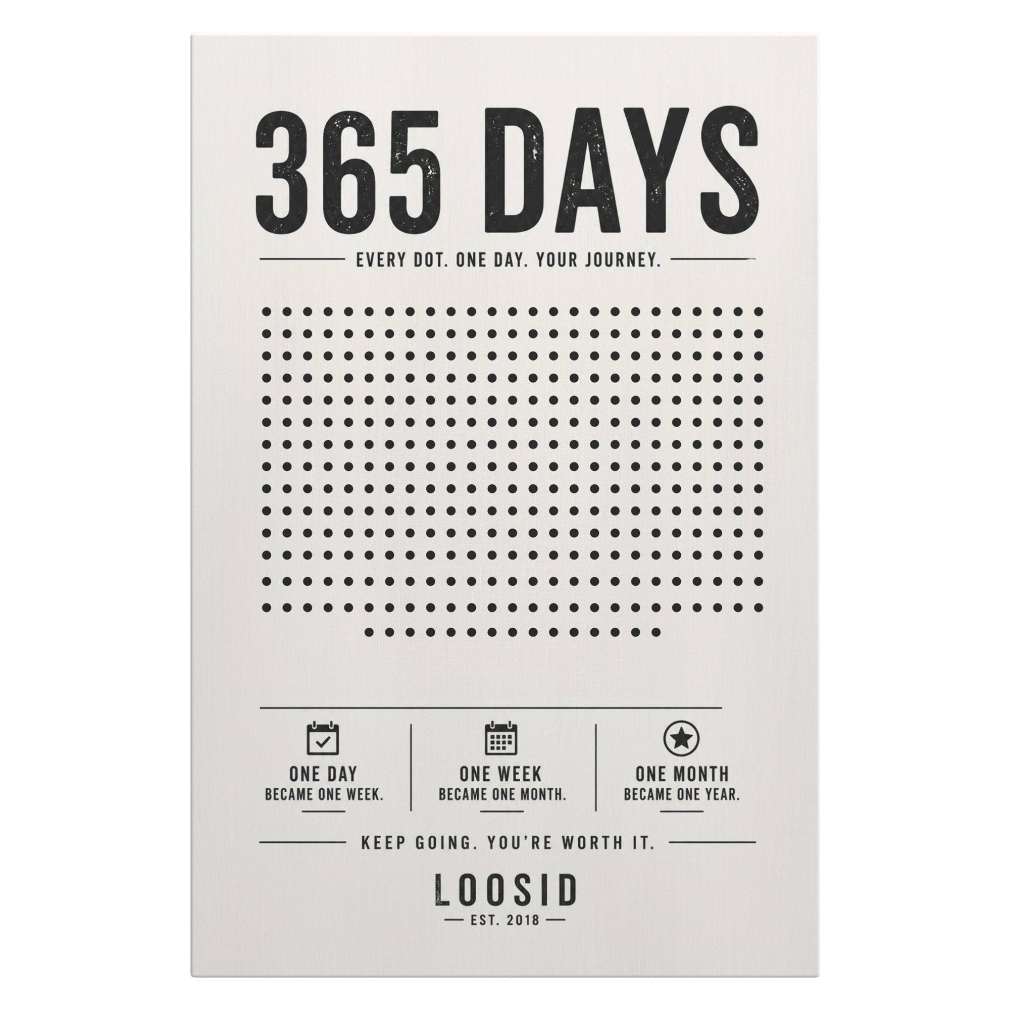 Sobriety Art | 365 Days canvas Wall Art