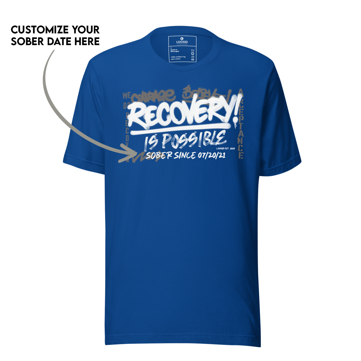 Recovery Is Possible Sober T Shirt side view (view 6)