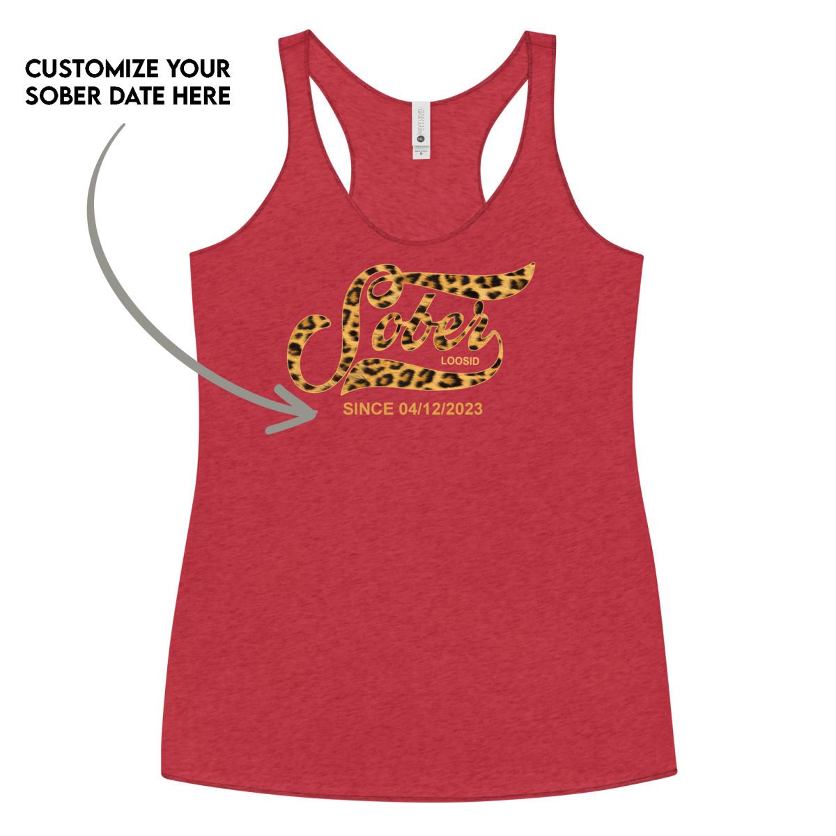 Leopard Sober Since Sober Tank Top graphic detail (view 14)