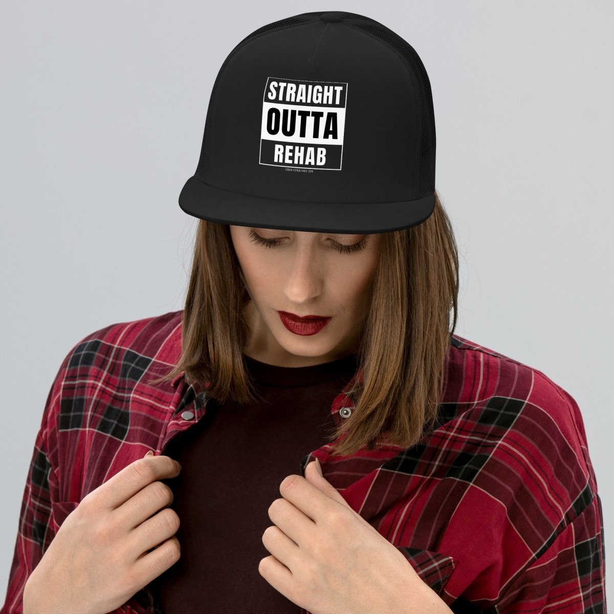 Straight Outta Rehab Sober Hat graphic detail (view 4)