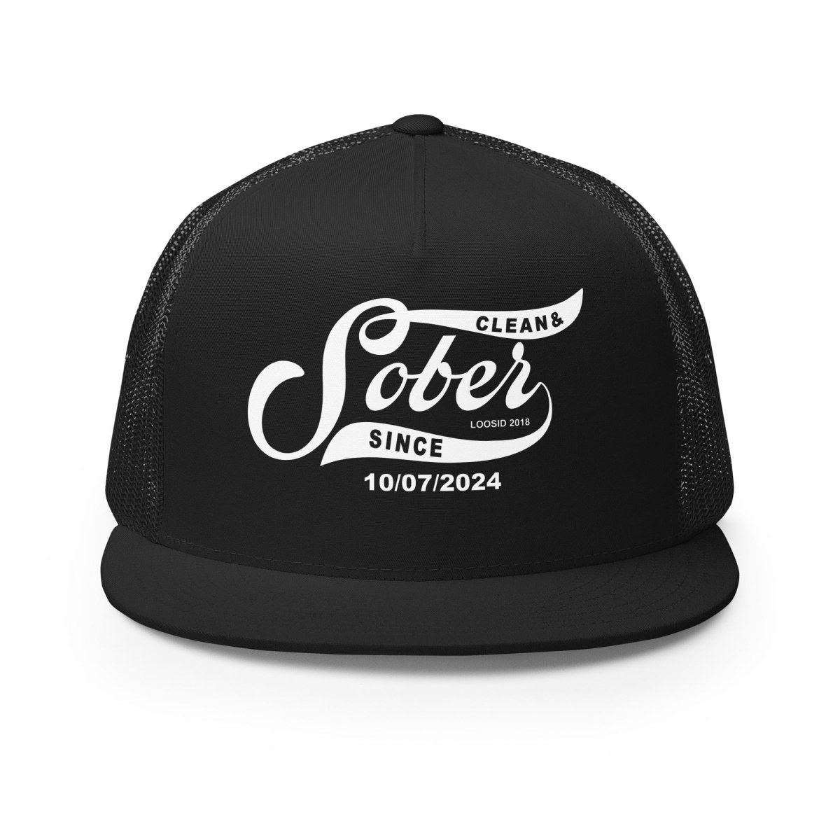Sober Since Personalized Sober Sober Hat flat lay styled image (view 3)