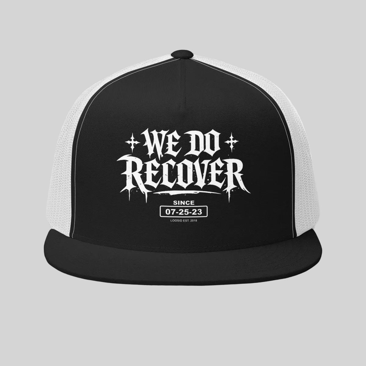 We Do Recover Sober Hat close-up view (view 2)