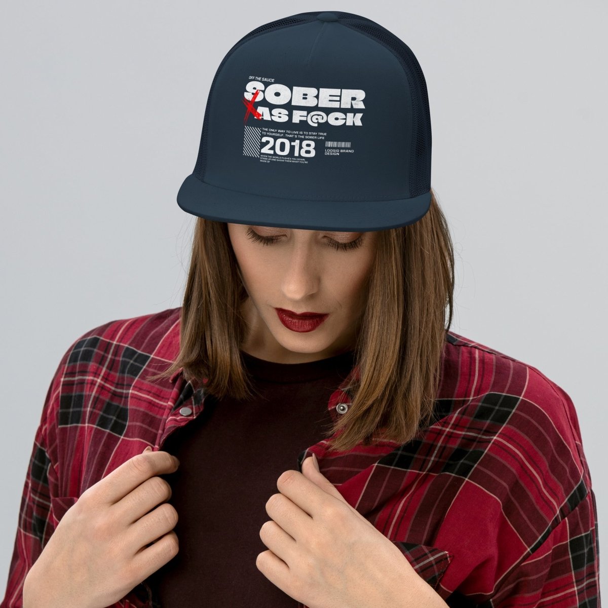 Sober As F ck Trucker Sober Sober Hat graphic detail (view 4)