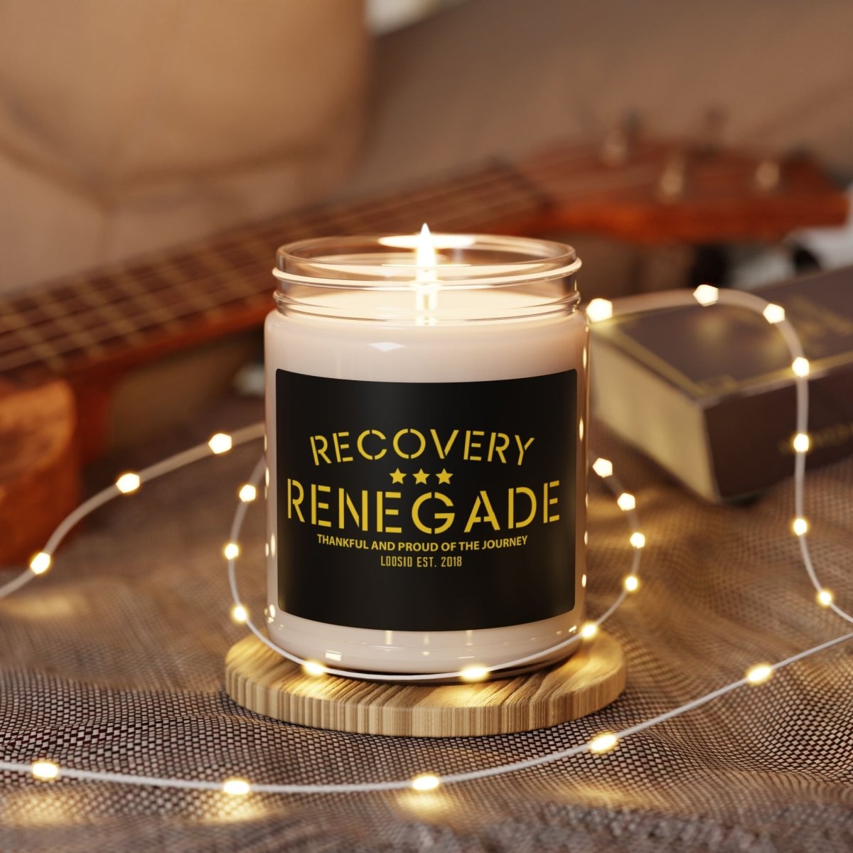 Loosid Thankful Recovery Renegade Sobriety Candle featuring the design