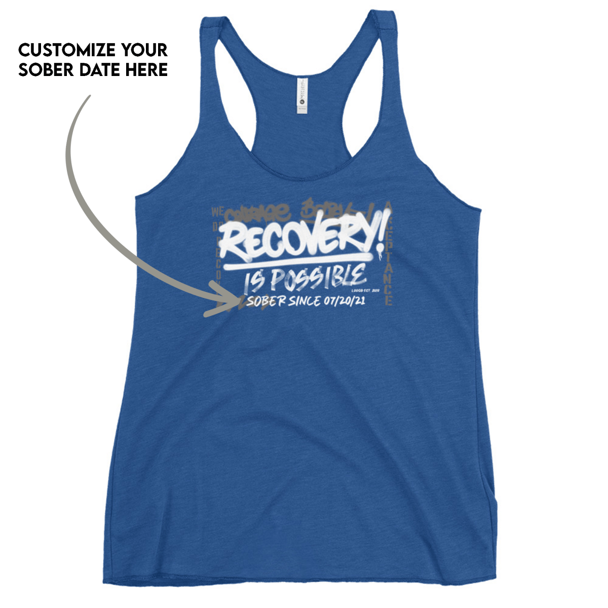 Recovery Is Possible Sober Tank Top graphic detail (view 14)