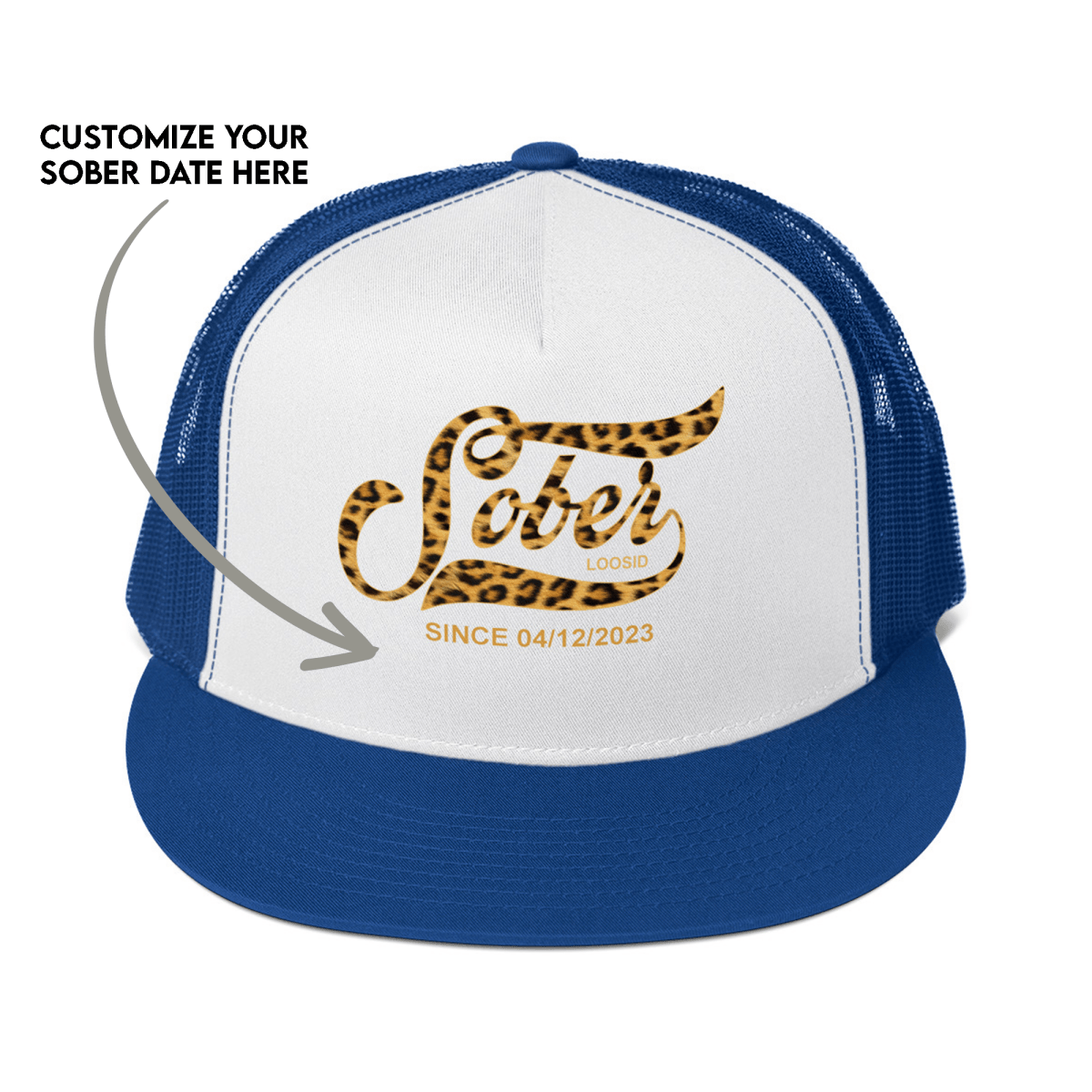 Leopard Sober Since Printed Sober Hat flat lay styled image (view 13)