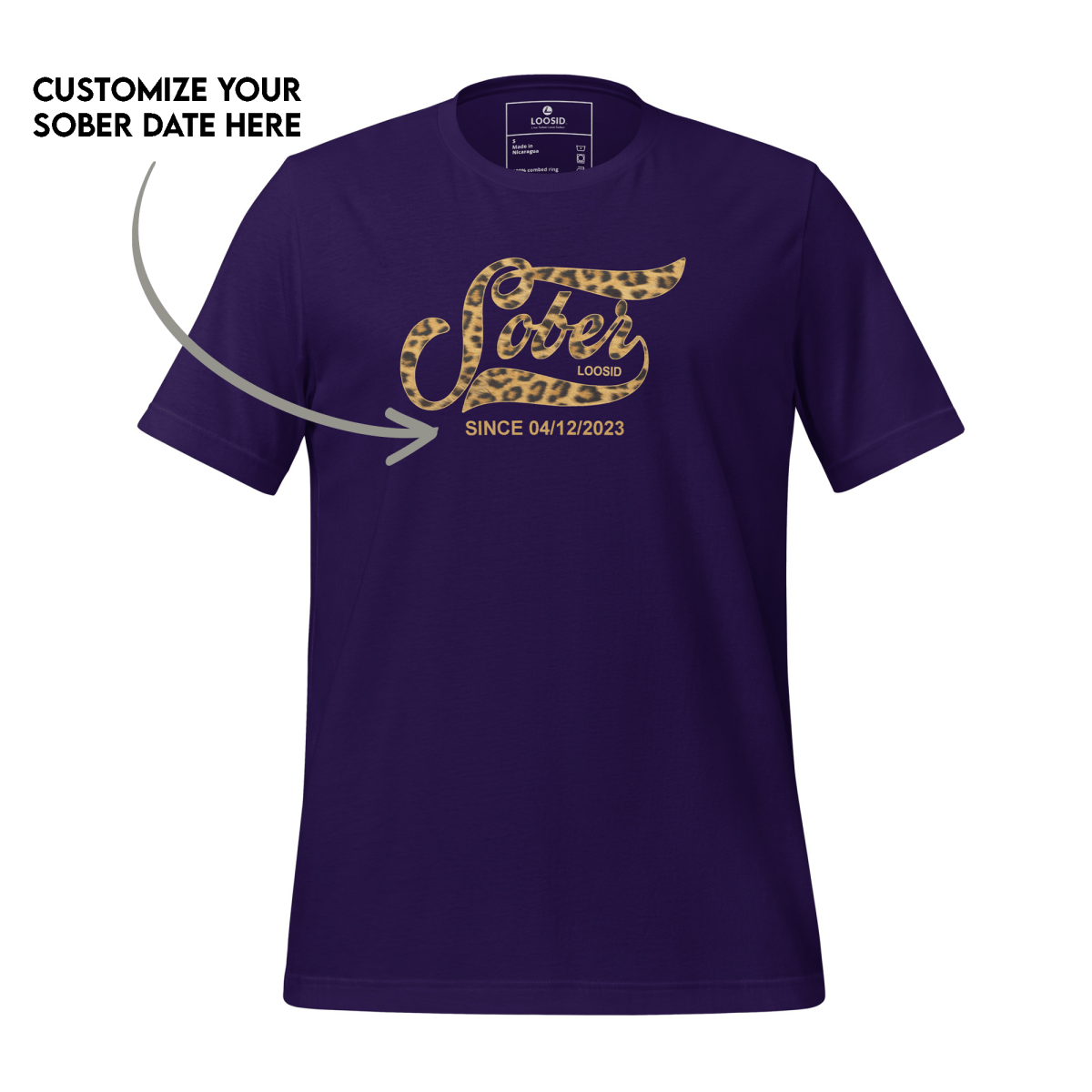 Leopard Sober Since Sober T Shirt product photo (view 10)