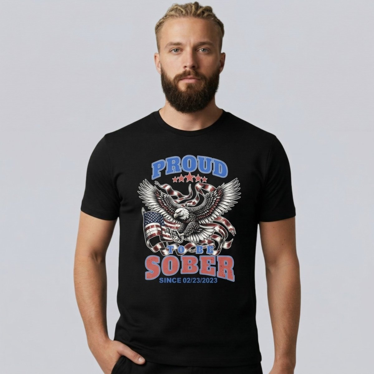 Proud To Be Sober Sober T Shirt graphic detail (view 4)