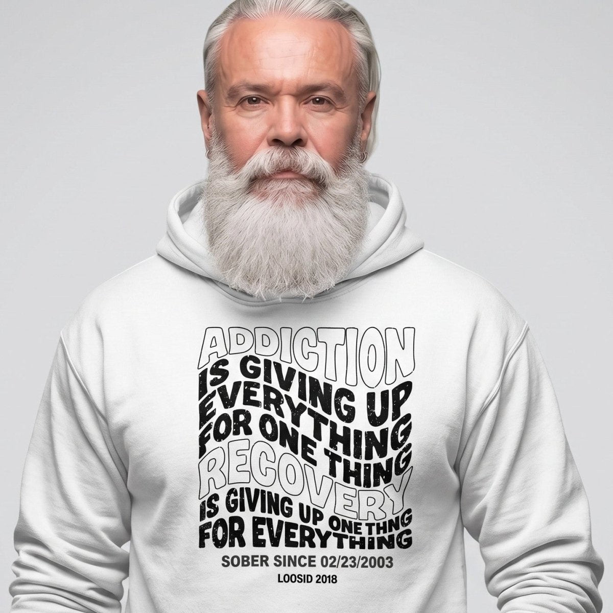 Addiction is Giving up Recovery Hoodie graphic detail (view 24)