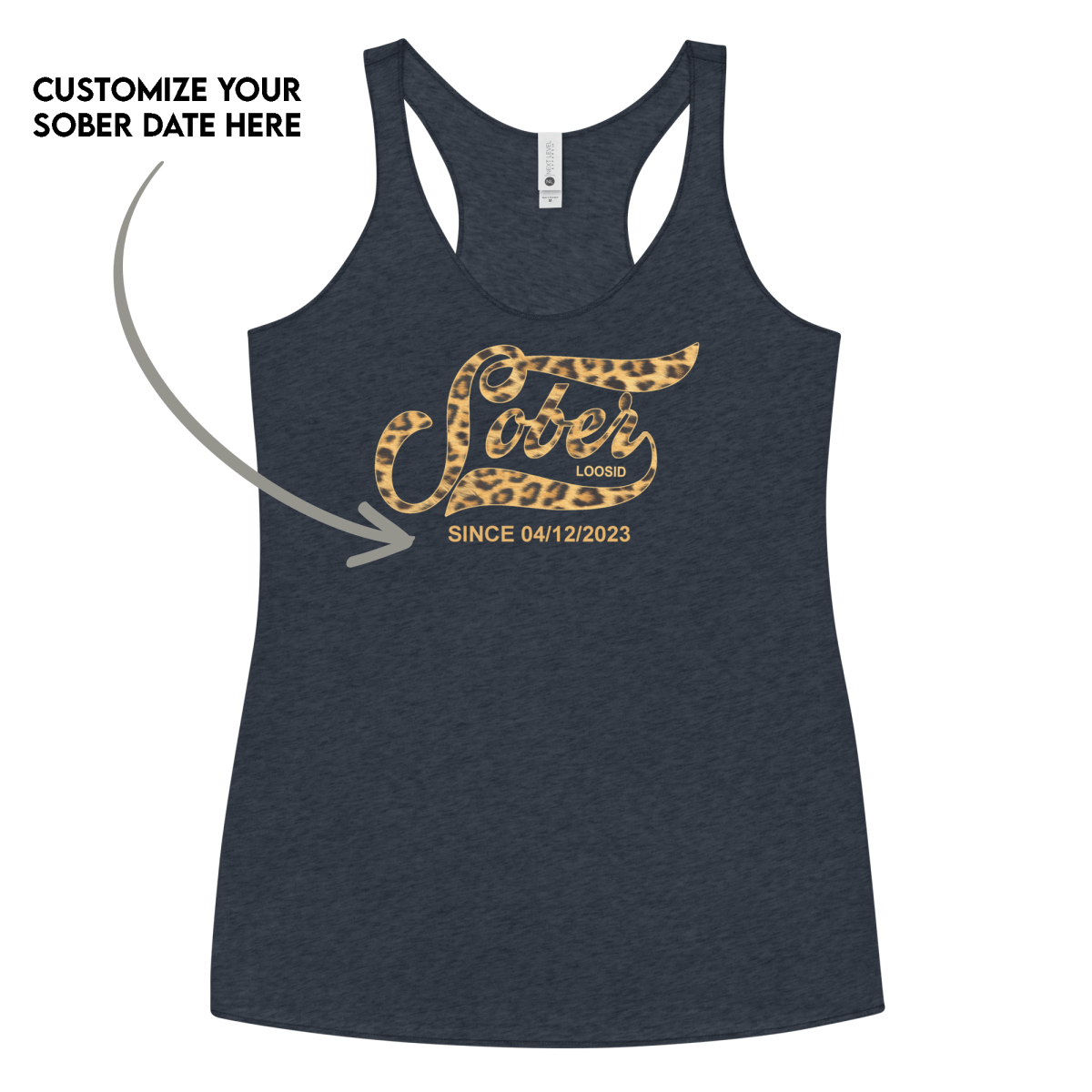 Leopard Sober Since Sober Tank Top featuring the design (view 11)