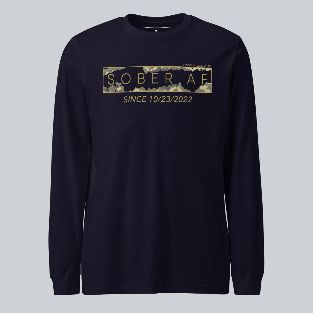 Sober AF Camo Long Sleeve Sober T Shirt side view (view 6)