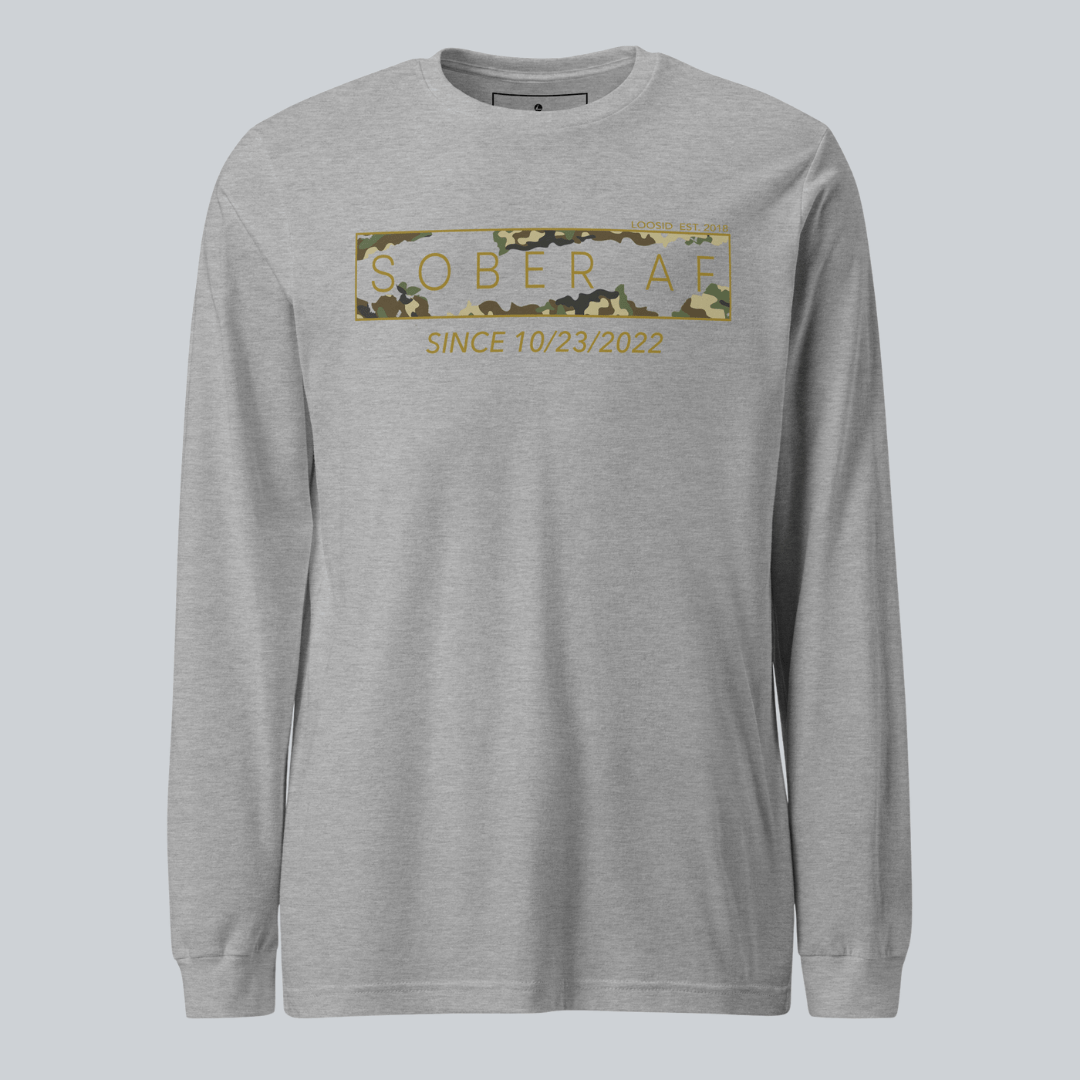 Sober AF Camo Long Sleeve Sober T Shirt packaging detail (view 18)