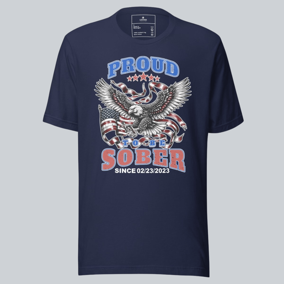 Proud To Be Sober Sober T Shirt lifestyle view (view 5)