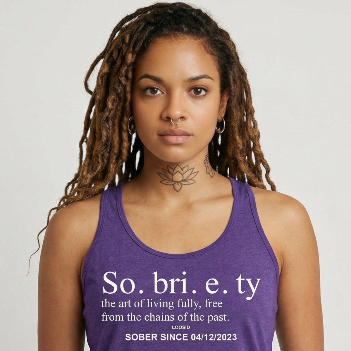 Sobriety Definition Women's w Personalize Sober Date Sober Tank Top lifestyle view (view 15)