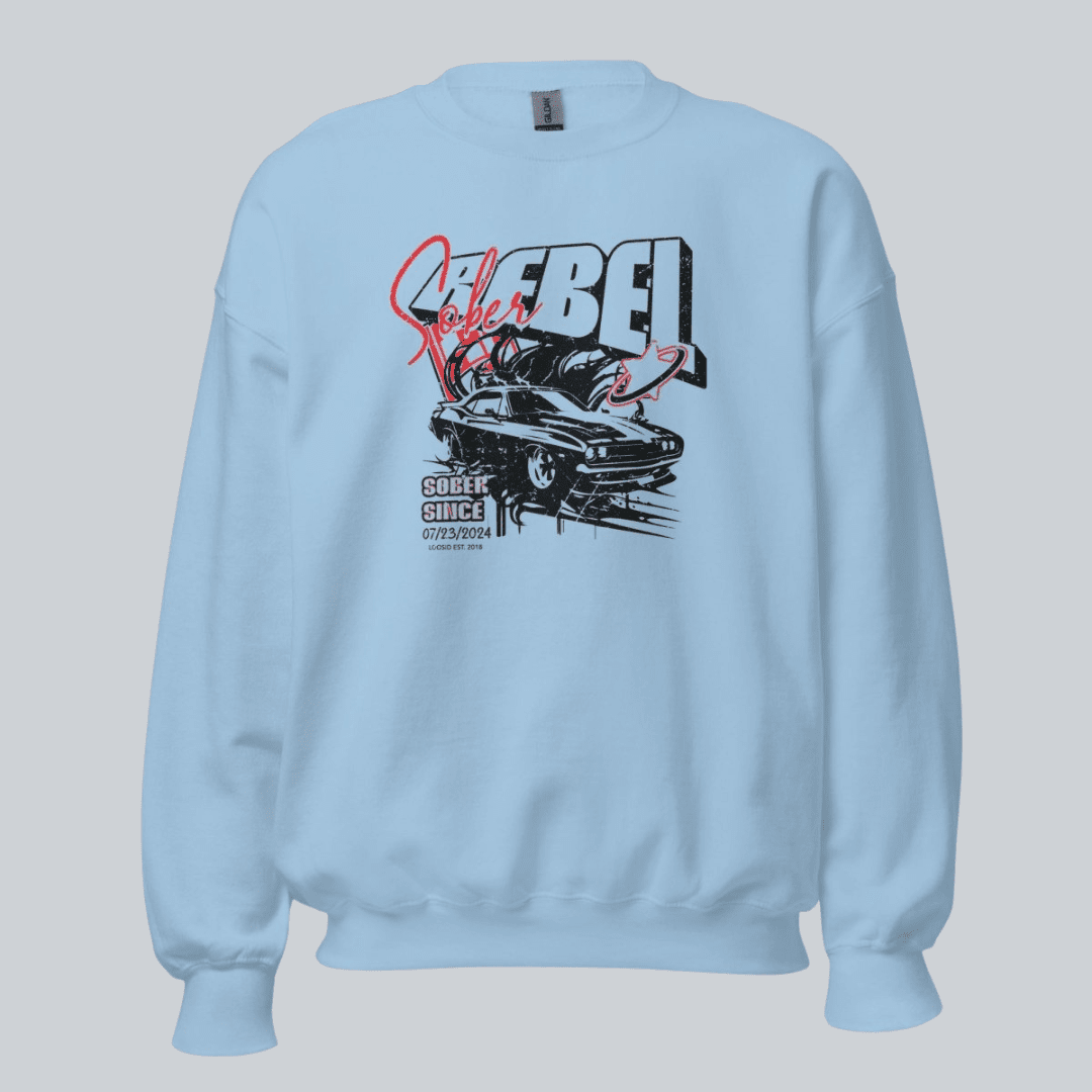 Sober Rebel Sobriety Recovery Hoodie back view (view 7)