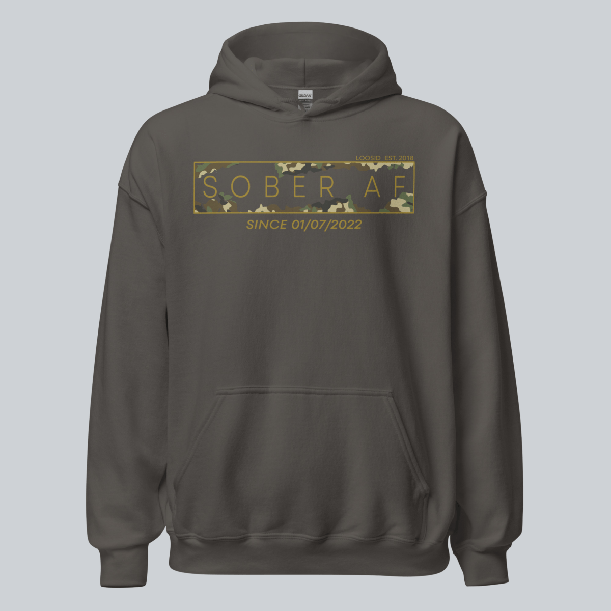 Sober AF Camo Recovery Hoodie product photo (view 30)
