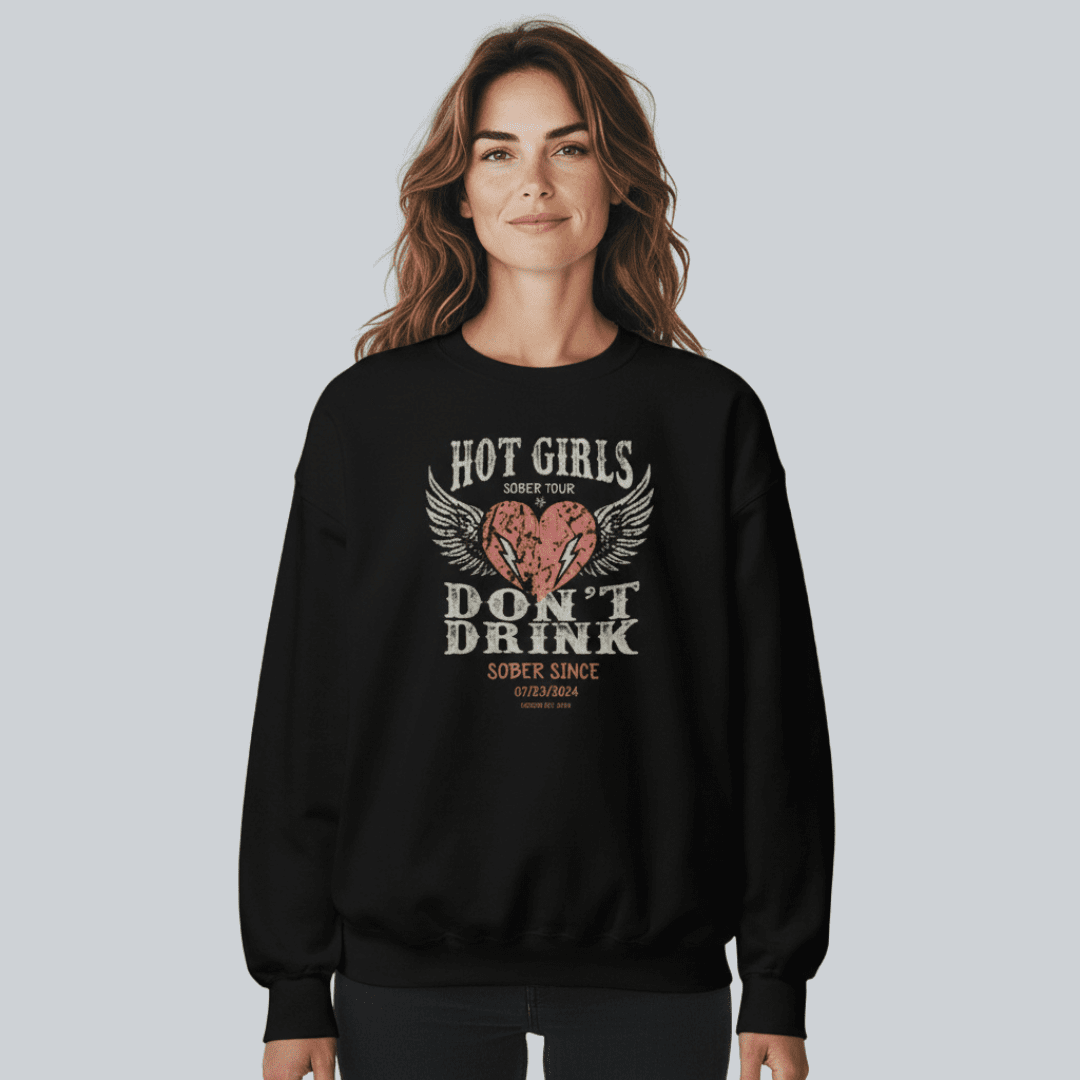Hot Girls Sobriety Recovery Hoodie side view (view 6)