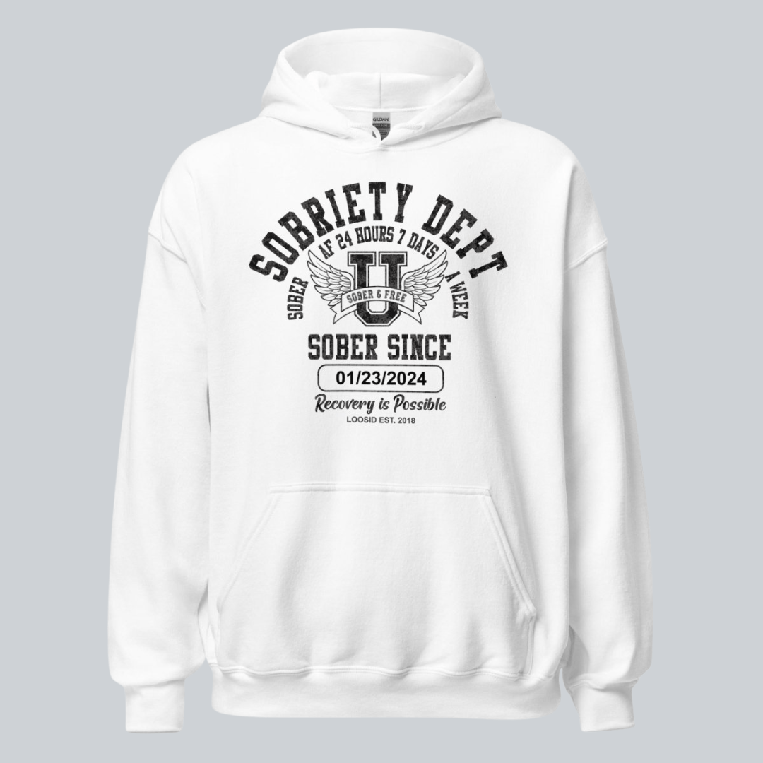 Sobriety Dept Recovery Hoodie featuring the design (view 31)