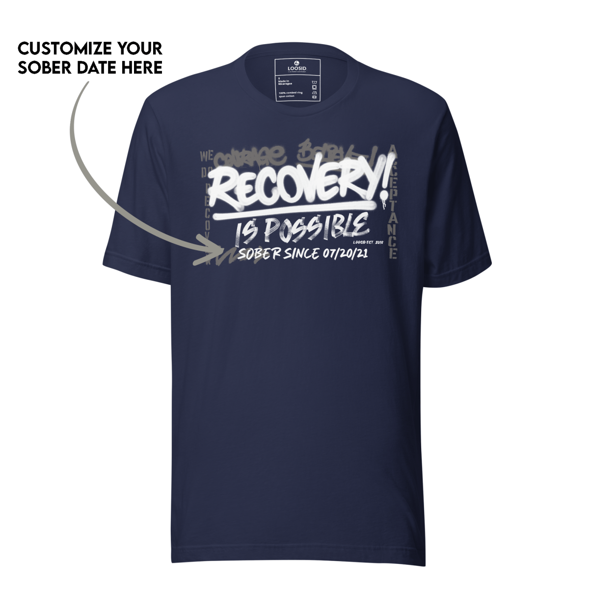 Recovery Is Possible Sober T Shirt graphic detail (view 4)
