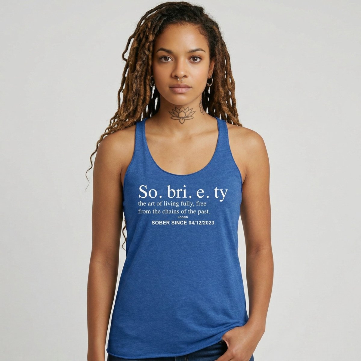 Sobriety Definition Women's w Personalize Sober Date Sober Tank Top fit detail (view 19)