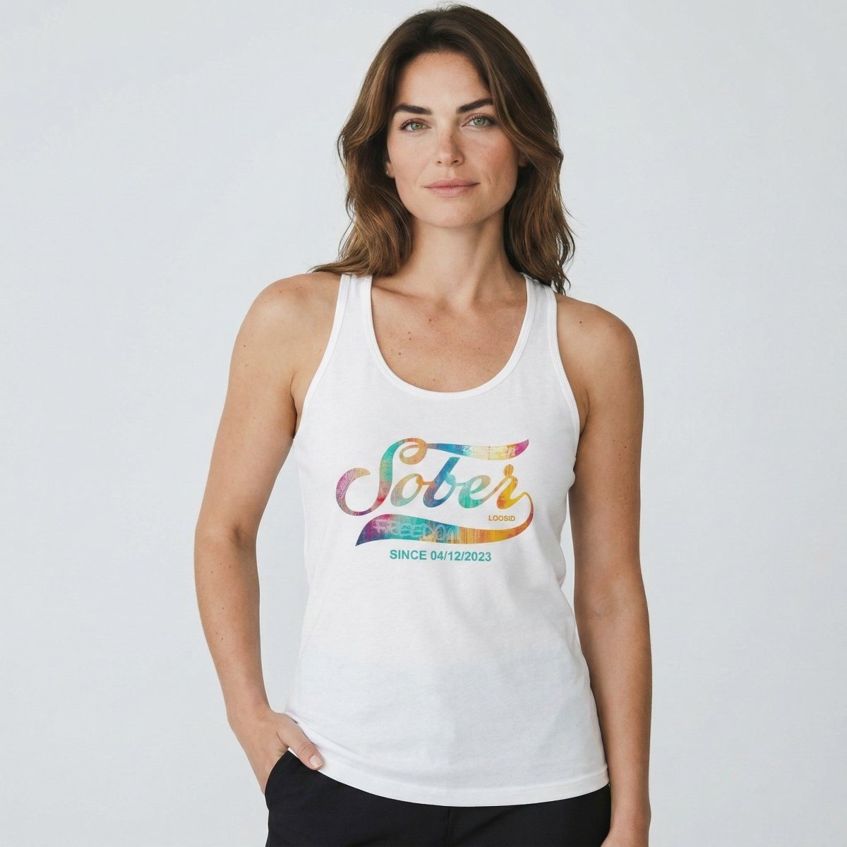 Sober Since with Date Sober Tank Top packaging detail (view 8)