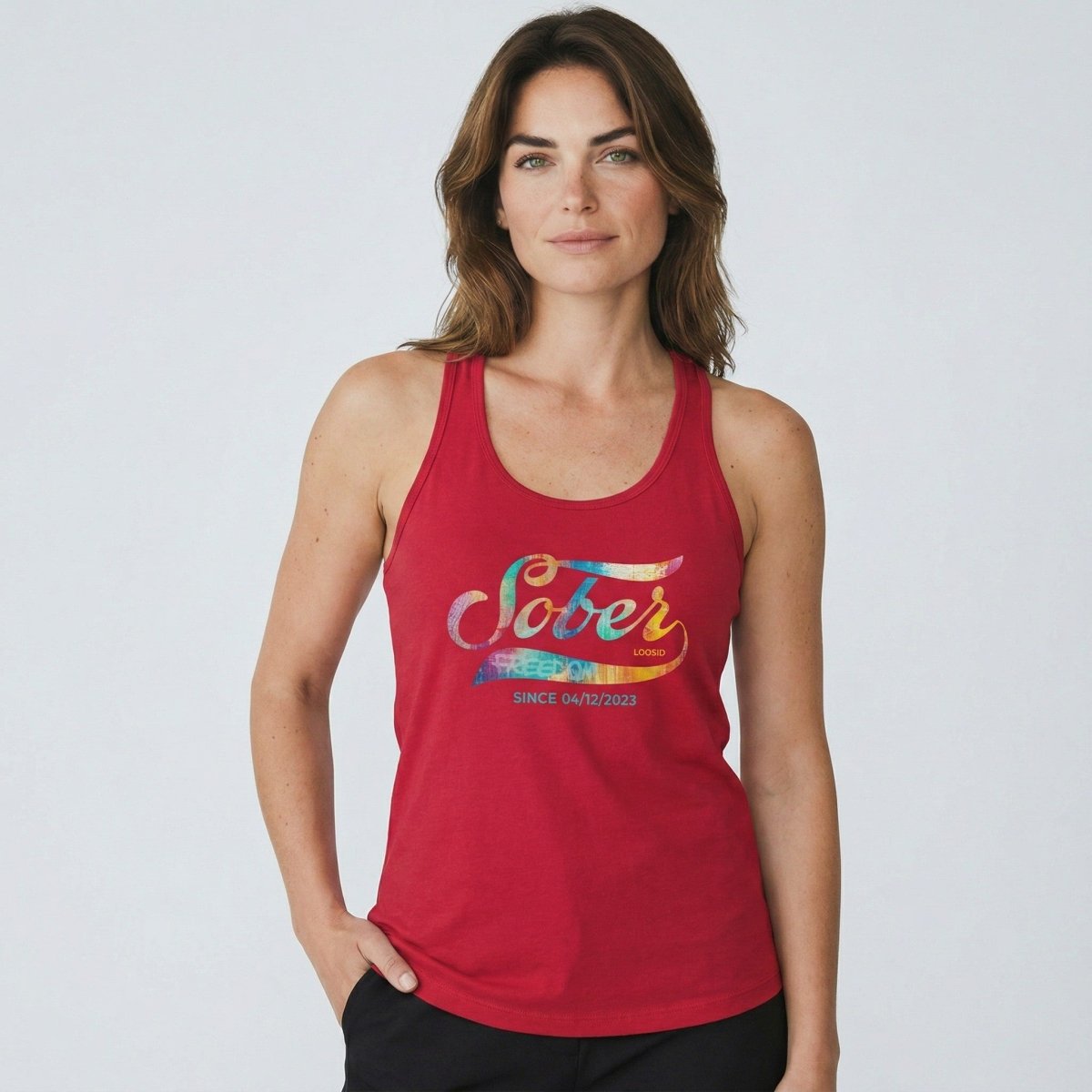Sober Since with Date Sober Tank Top product photo (view 20)