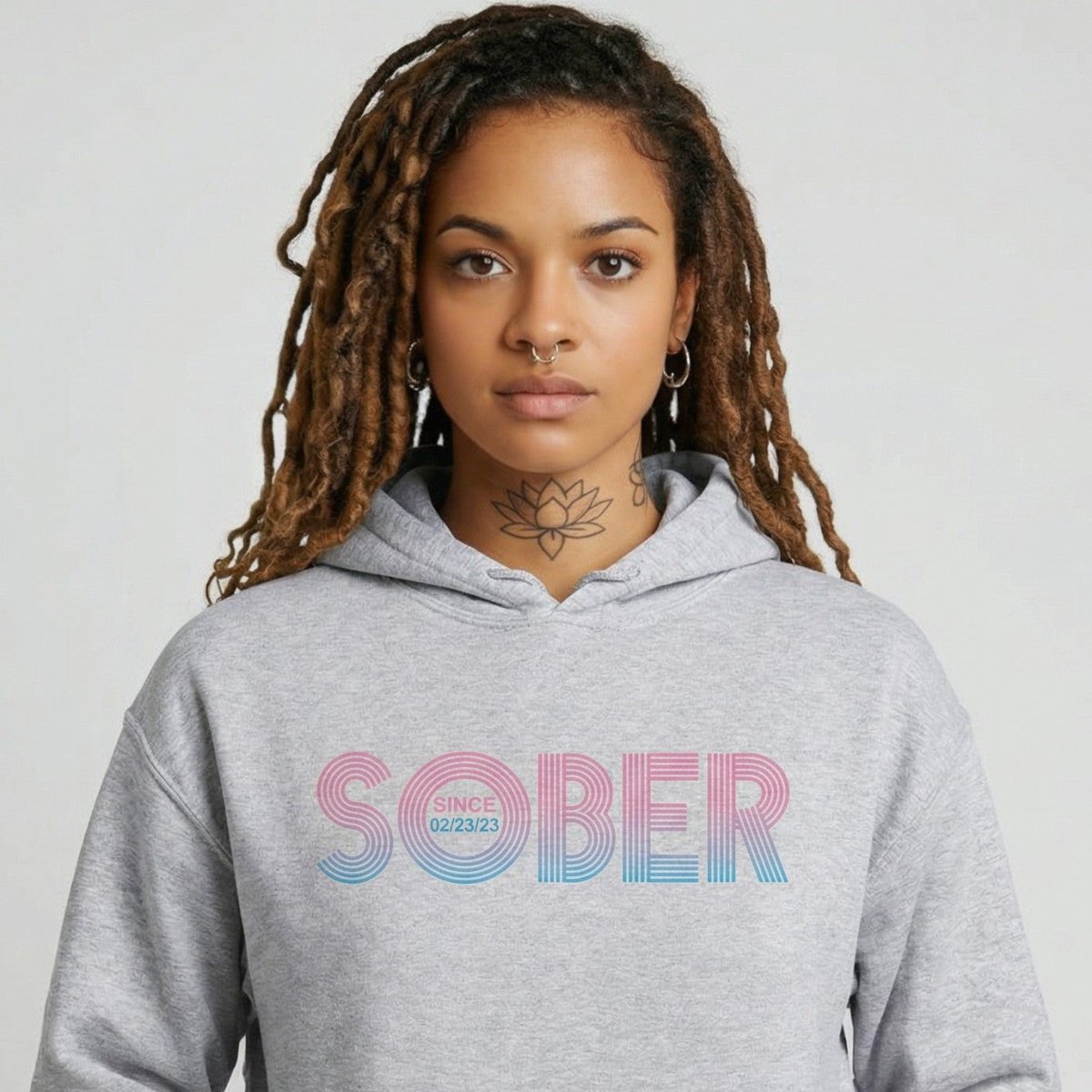 Retro Sobriety Date Recovery Hoodie product photo (view 20)