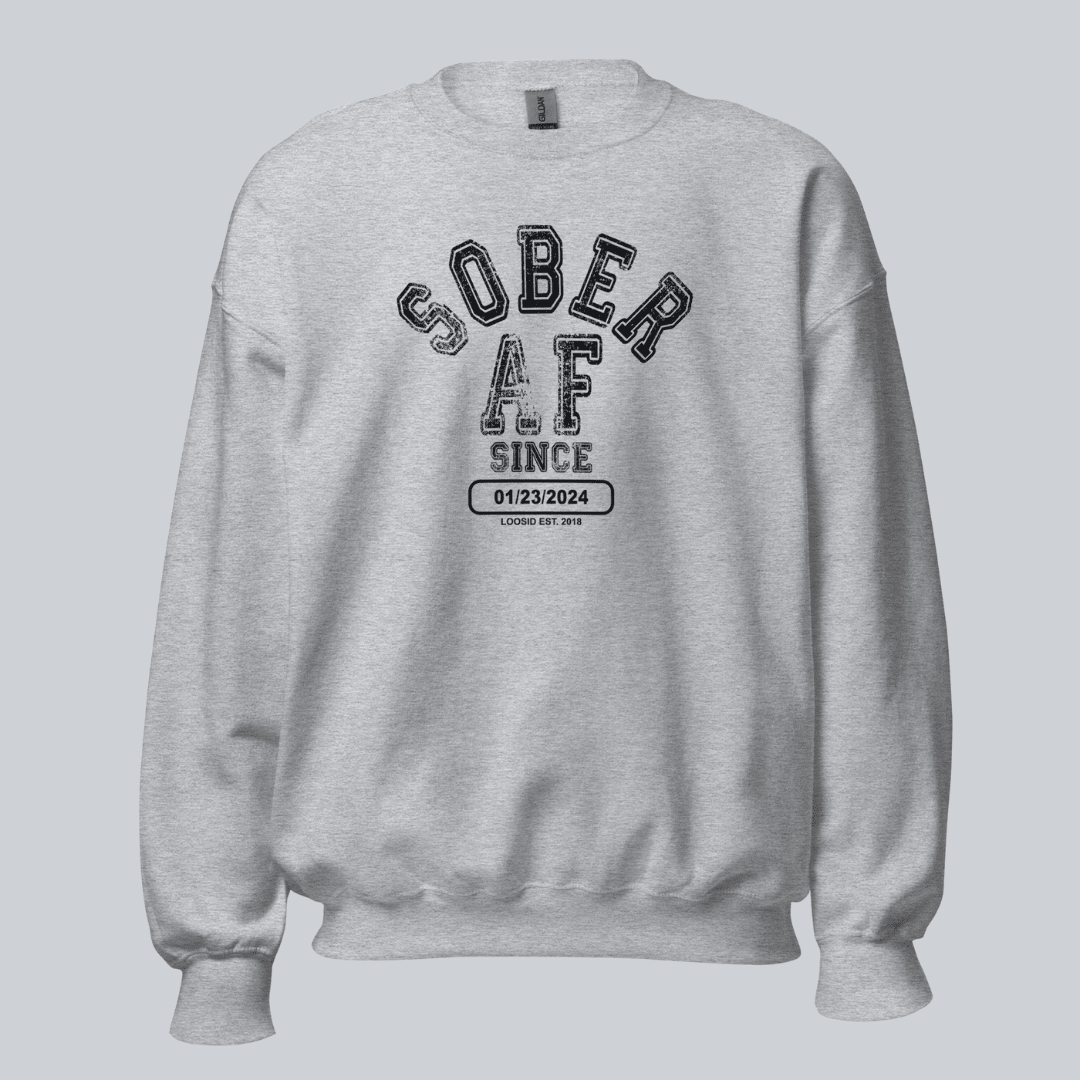 Sober AF Since Recovery Hoodie fit detail (view 19)
