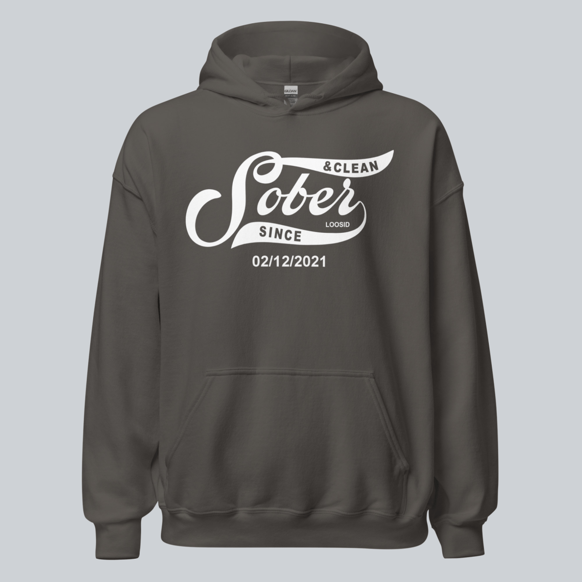 Men Sober Since Recovery Hoodie side view (view 16)