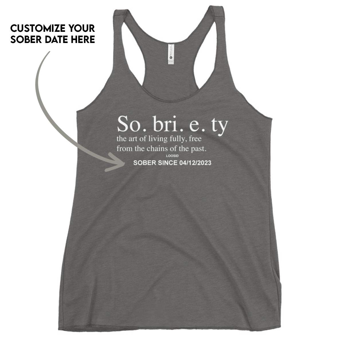 Sobriety Definition Women's w Personalize Sober Date Sober Tank Top product photo (view 20)