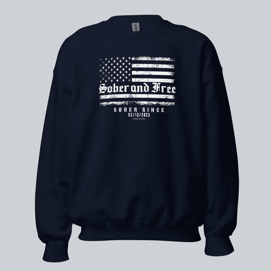 Sober and Free Sobriety Recovery Hoodie back view (view 7)
