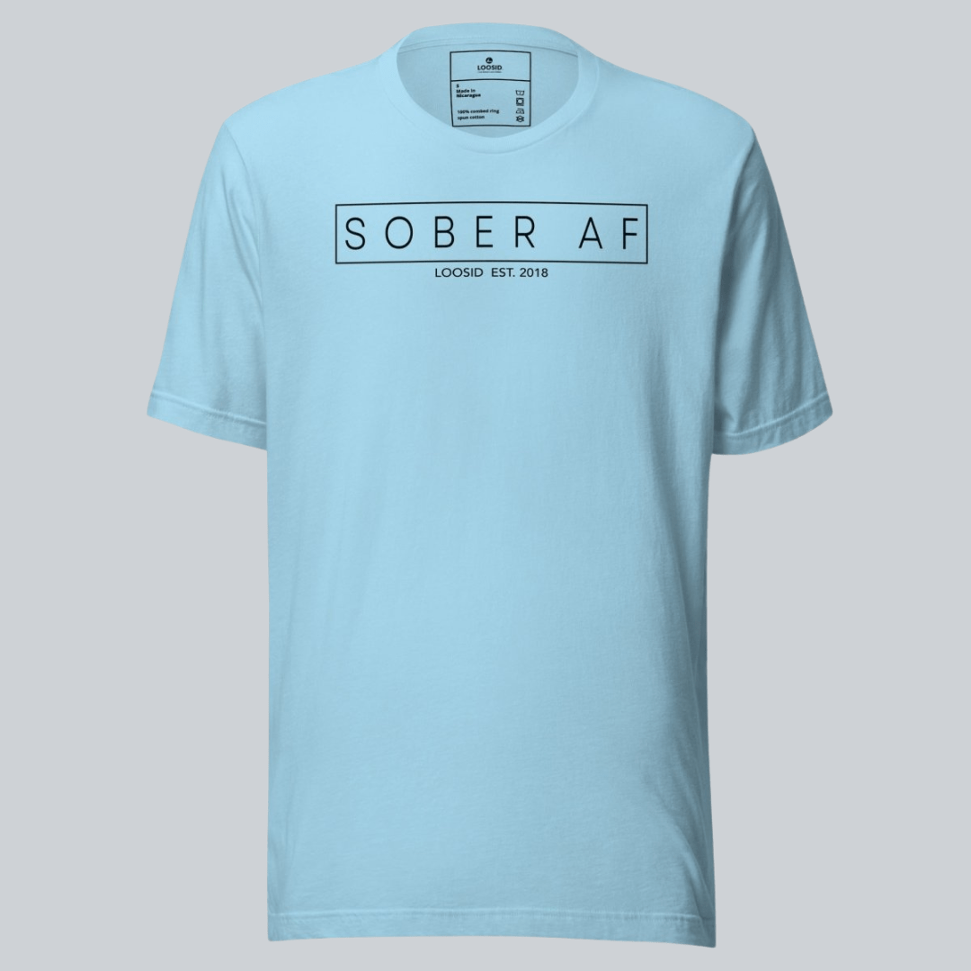 Sober AF Men's Tee for Strength and Recovery Sober T Shirt graphic detail (view 14)