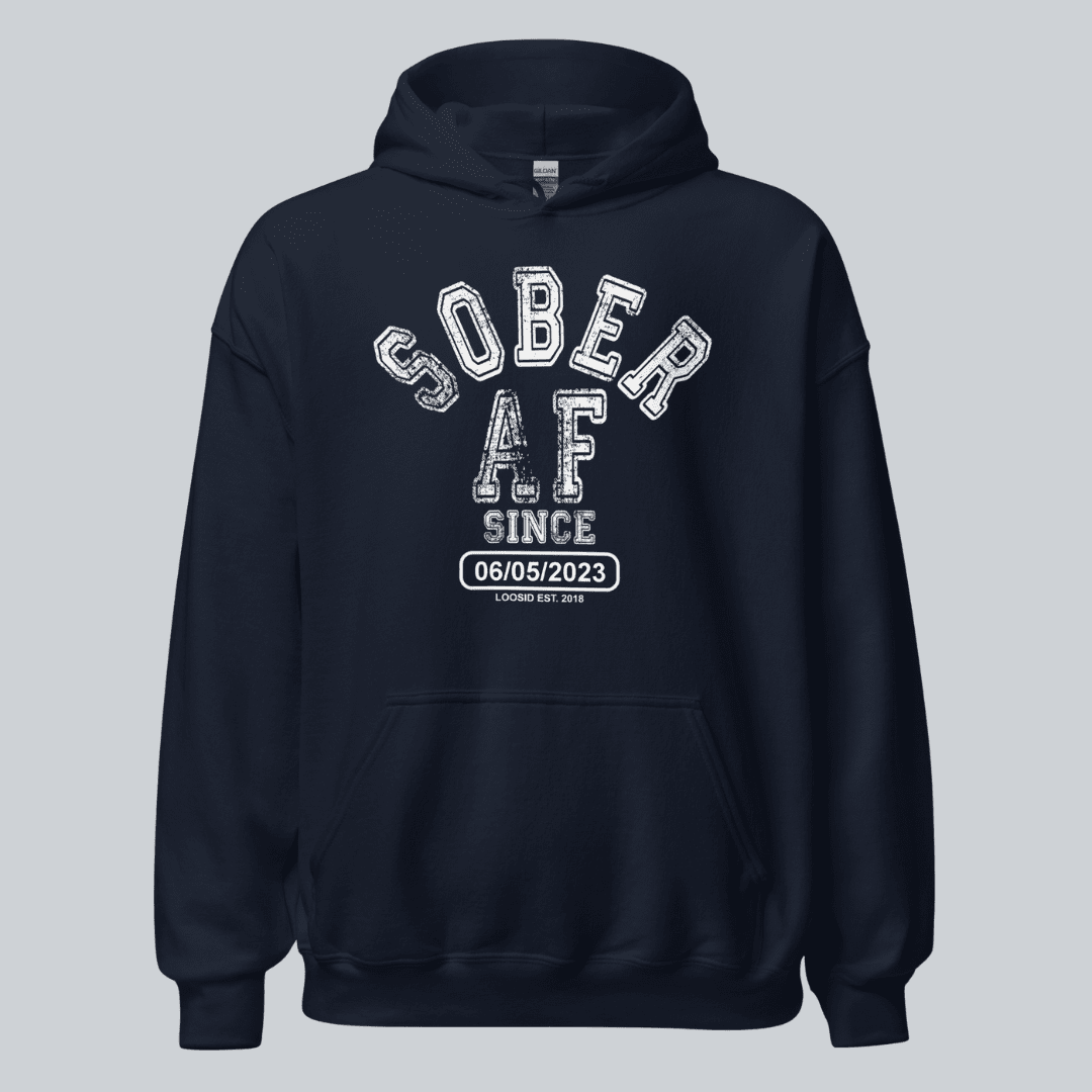 Sober AF Since Recovery Hoodie back view (view 7)