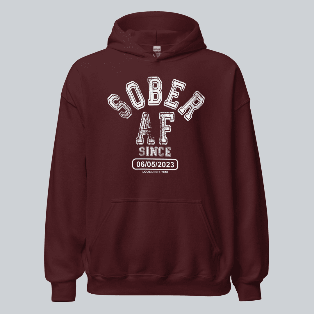 Sober AF Since Recovery Hoodie back view (view 17)