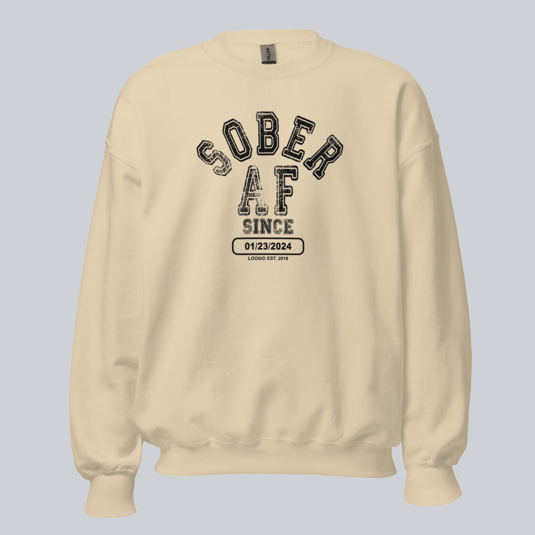 Sober AF Since Recovery Hoodie lifestyle view (view 25)