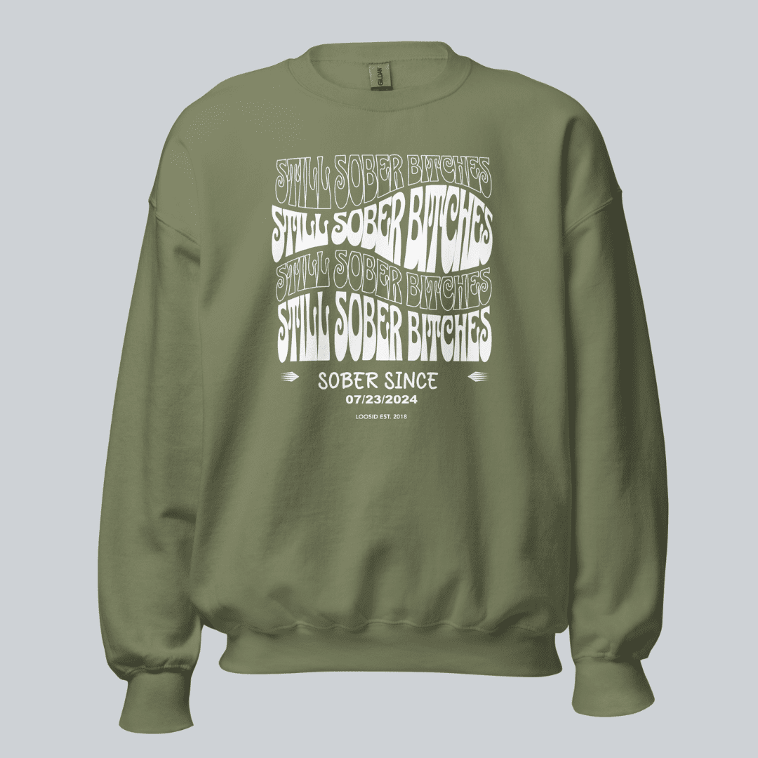 Still Sober B Recovery Hoodie flat lay styled image (view 13)