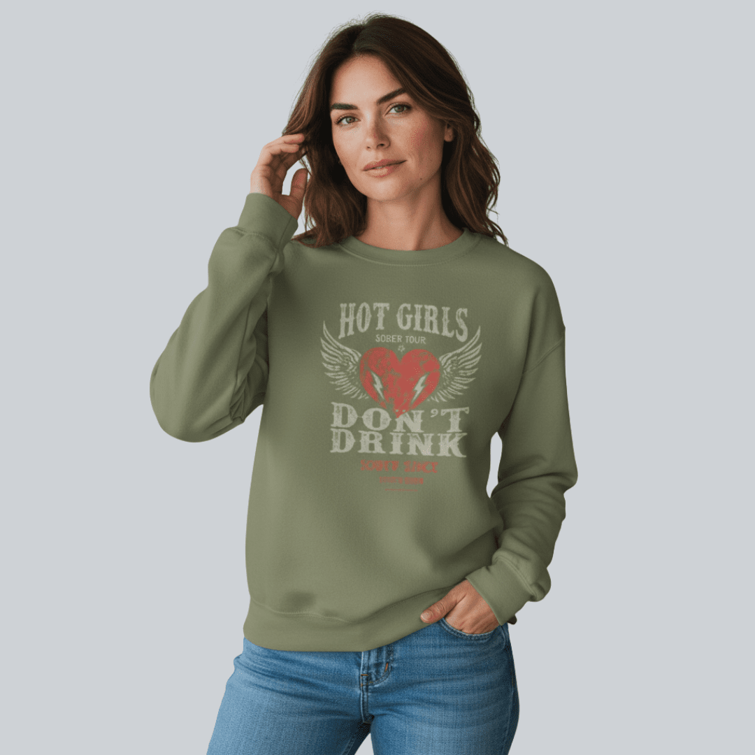Hot Girls Sobriety Recovery Hoodie featuring the design (view 21)