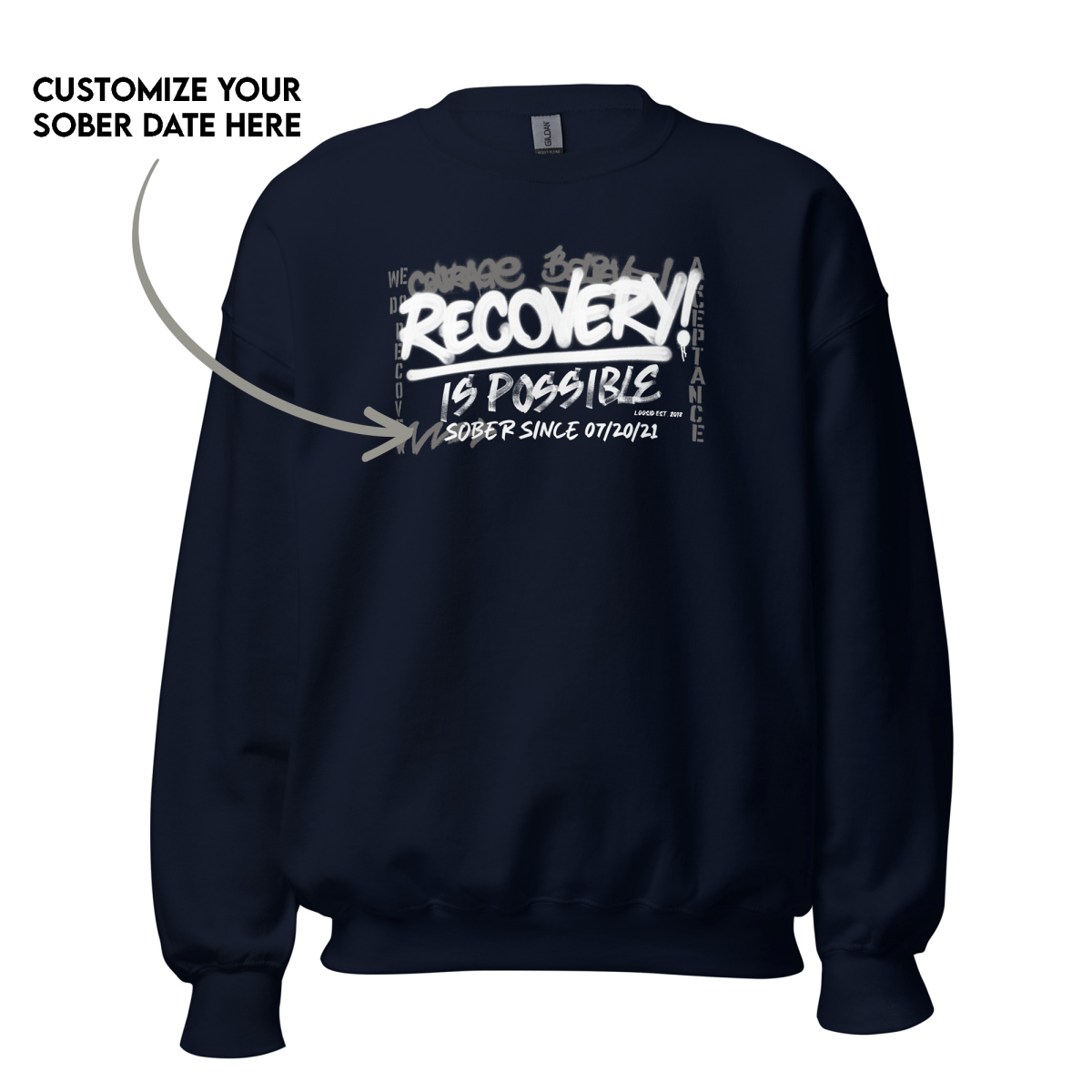 Recovery Is Possible Recovery Hoodie graphic detail (view 4)