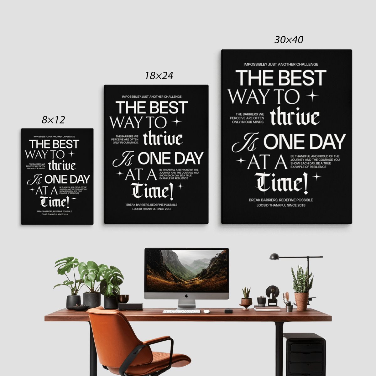 Be Thankful & Thrive Canvas with Recovery Quote Sobriety Art graphic detail (view 4)